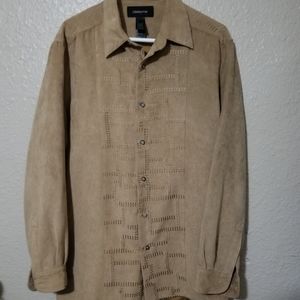 Mens Claiborne Cowboy Button Up Large like new